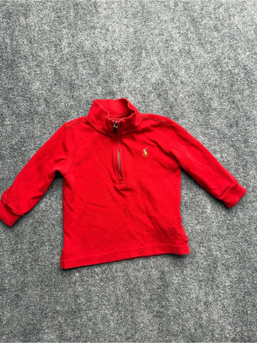 Ralph Lauren Baby Boy 18 months Red Half-Zip Kids Pullover Shirt